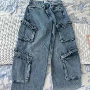 Garage Denim Light Blue Cargo Jead